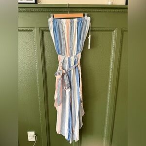 Ocean Drive Blue and White Striped Tube Top